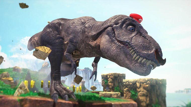 Dragon take Mario red hat Desktop Wallpaper